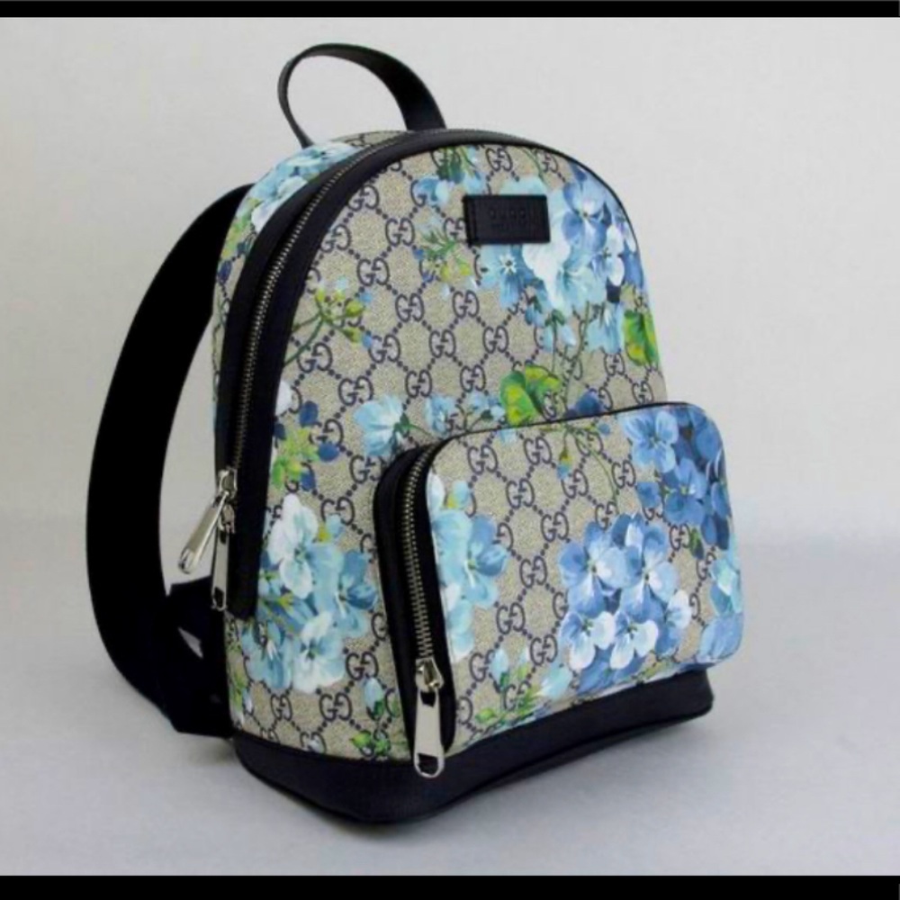 GUCCI GG BLOOMS BLUE SUPREME BACKPACK